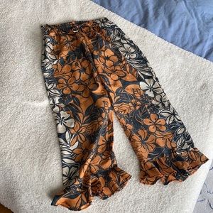 Silk wide legged pants